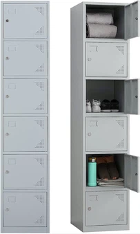 Schließfach mit 6 Ebenen aus Metall